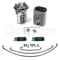 Radium Fuel Pump Hanger w/Plumbing Kit & AEM 50-1200 Pumps - Subaru STI VAB 15-21