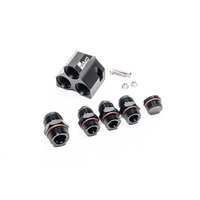 Radium Distribution Block 3 x 10AN ORB to 1 x 12AN ORB w/Fittings
