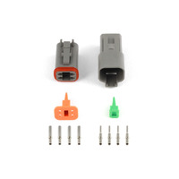 Plug and Pins Only - Matching Set of Deutsch DT-4 Connectors  (DT06-4S + DT04-4P) - (13 Amp)