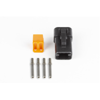 Plug and pins only - Male Deutsch DTP-06-4S - Black connector (25Amp)