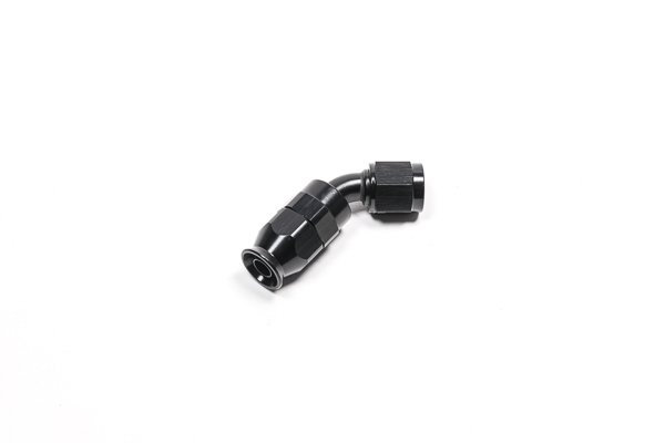 Radium 6AN PTFE Hose End Black 45 Degree