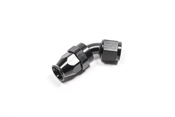 Radium 8AN PTFE Hose End Black 45 Degree