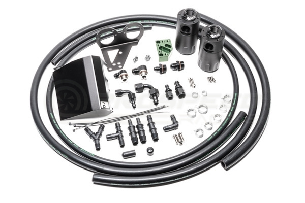 Radium Dual Fluid Lock Catch Can Kit w/RHD Bracket - Subaru WRX/STI 01-07