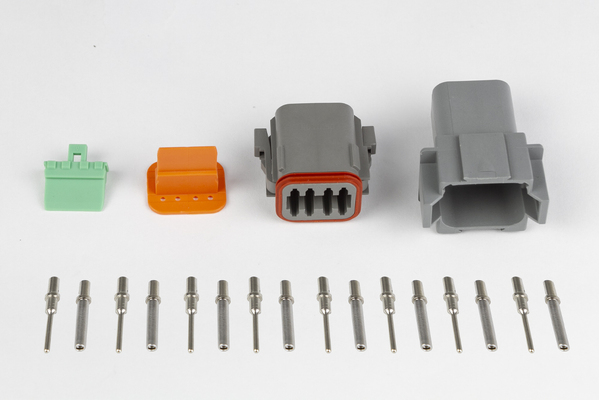 Plug and Pins Only - Matching Set of Deutsch DT-8 Connectors  (DT06-8S + DT04-8P) - (13 Amp)