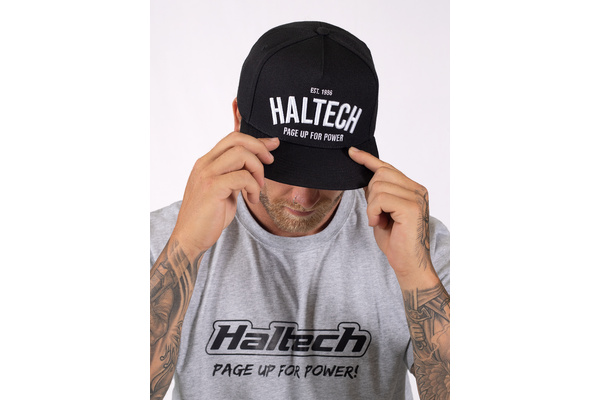 Haltech Snap Back Black with White Text