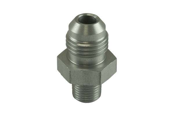Fitting -6 AN Flare to 1/8 NPT Male Straight - Silver