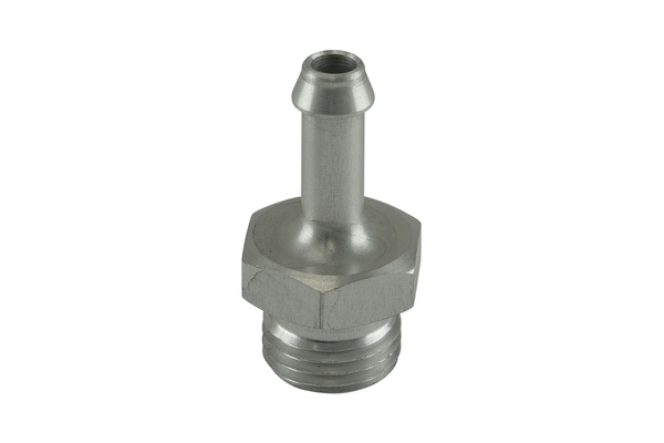 Fitting 6mm / 1/4" Hose End to -6 AN ORB Male Straight - Silver