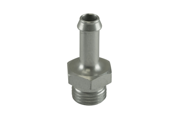 Fitting 8mm / 5/16" Hose End to -6 AN ORB Male Straight - Silver